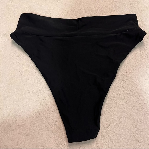 AERIE High Rise Black Bikini Bottoms - Size L - Picture 2 of 3